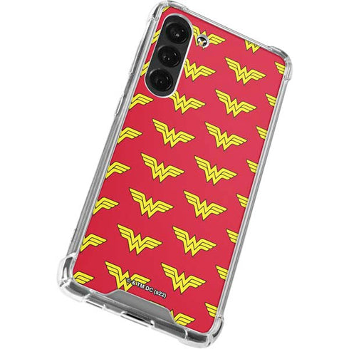 DC Comics Wonder Woman Logo Pattern Galaxy S24 FE Clear Case